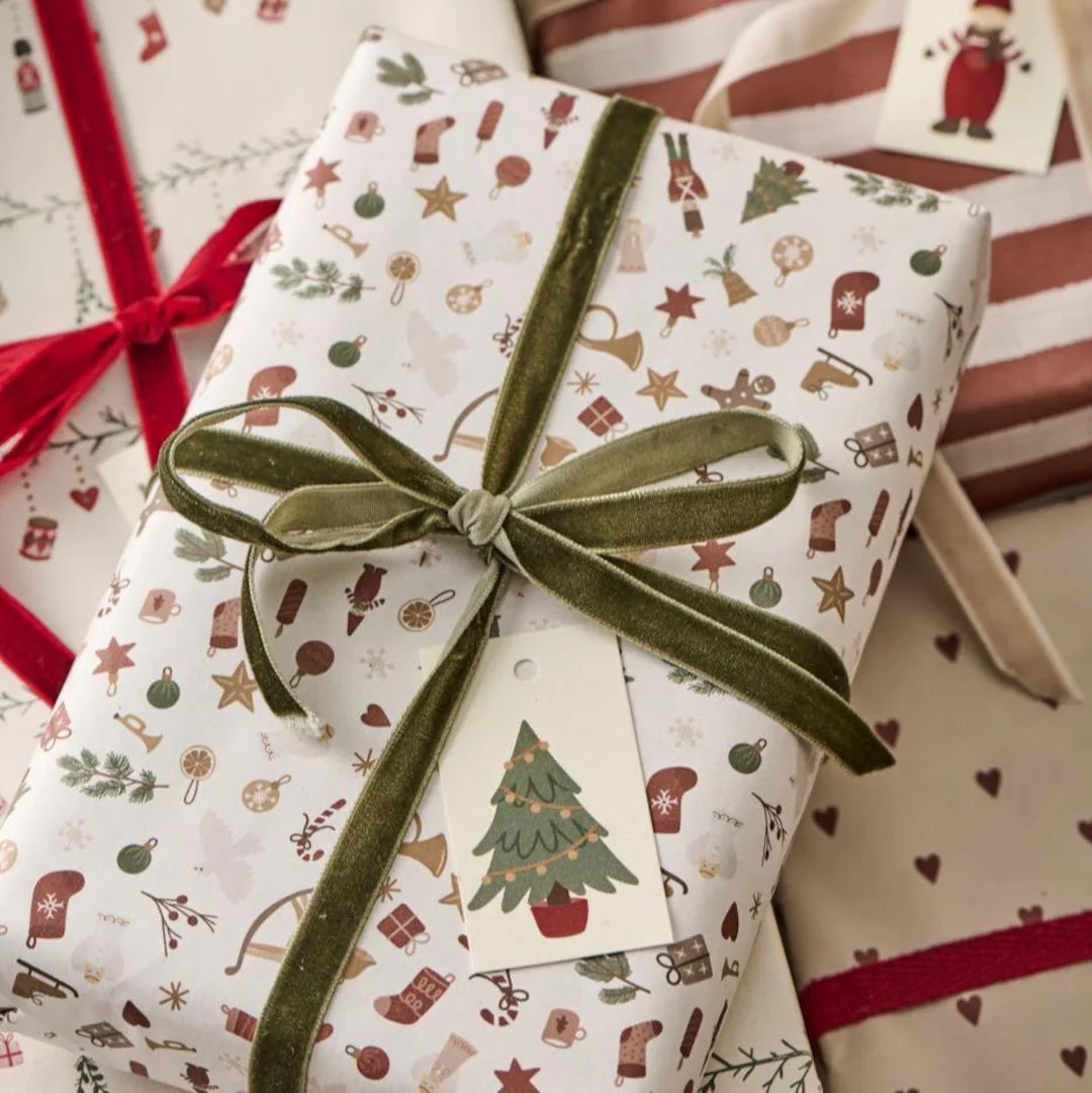 Scandi My Nostalgic Christmas Wrapping Paper | 5M Recyclable | Traditional Nordic Retro Christmas... | Etsy (US)