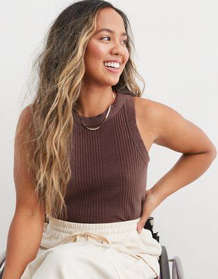 Aerie Textured Free Spirit Ribbed Tank Top | American Eagle Outfitters (US & CA)
