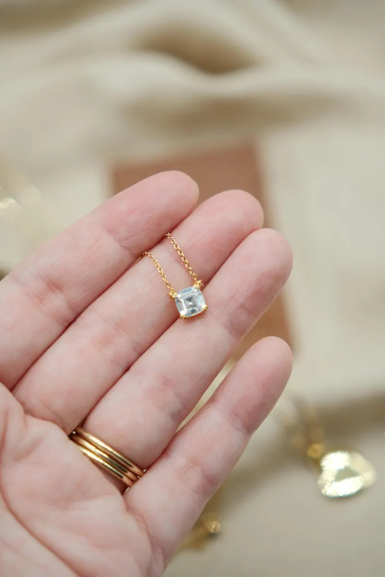 18K Gold Filled Heart Necklace With Cubic Zirconia Pendant, Dainty Layered & Stackable Jewelry, G... | Etsy (US)