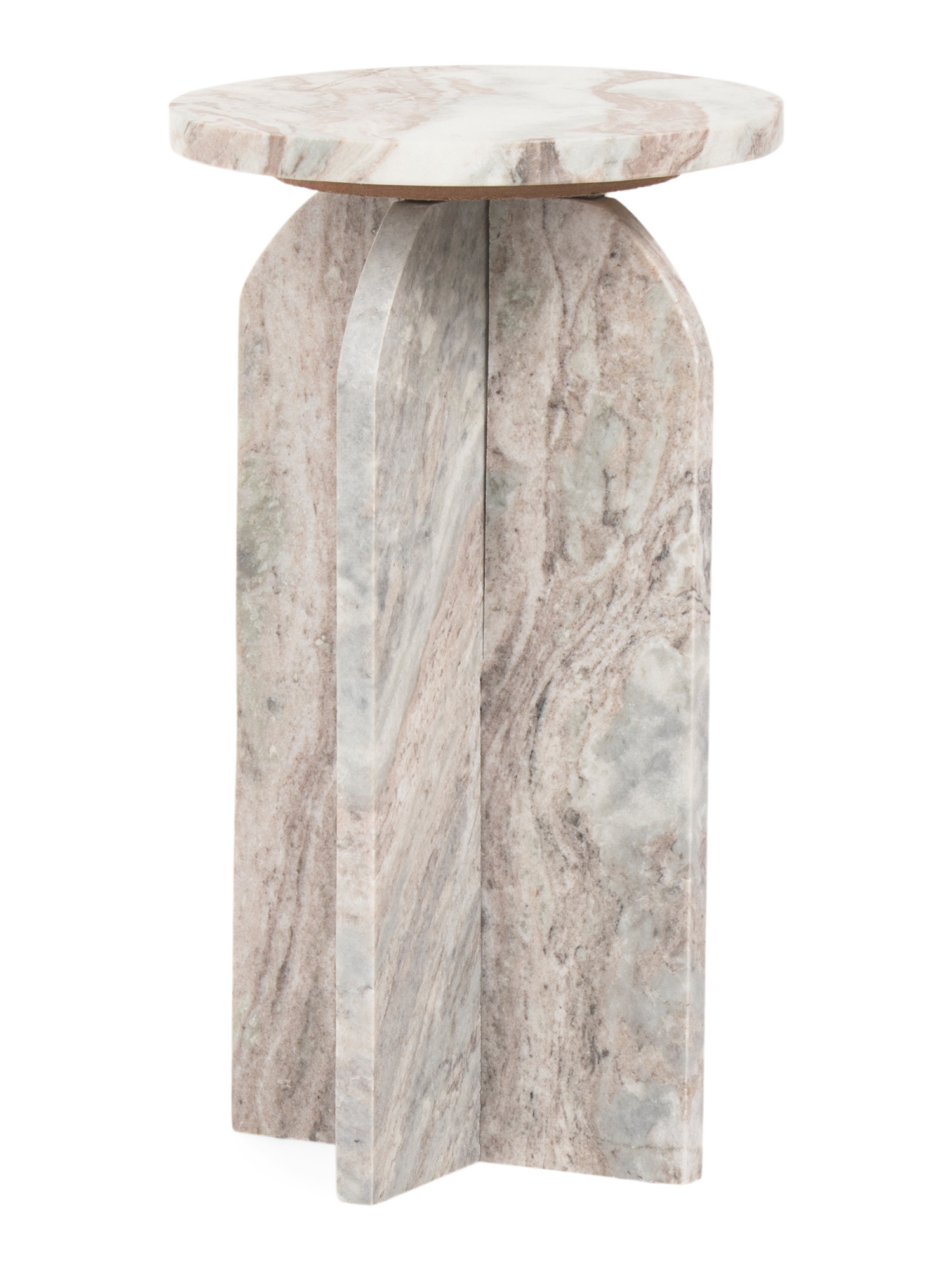 24x14 Solid Marble Round Top Accent Table | TJ Maxx