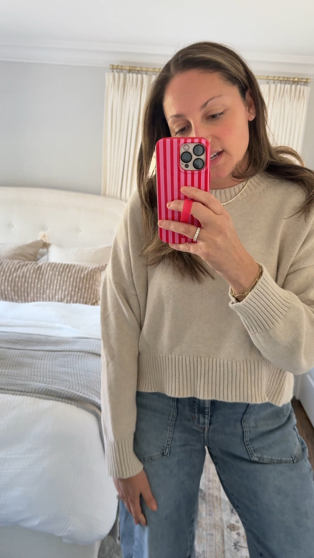 Almost forgot how good these jeans are!! A great amount of stretch b they never lose their shape, true to size and I love this denim wash! Paired with my favorite boyfriend sweater from @Quince 🙌🏻

#LTKootd #LTKdayinmylife #LTKgrwm