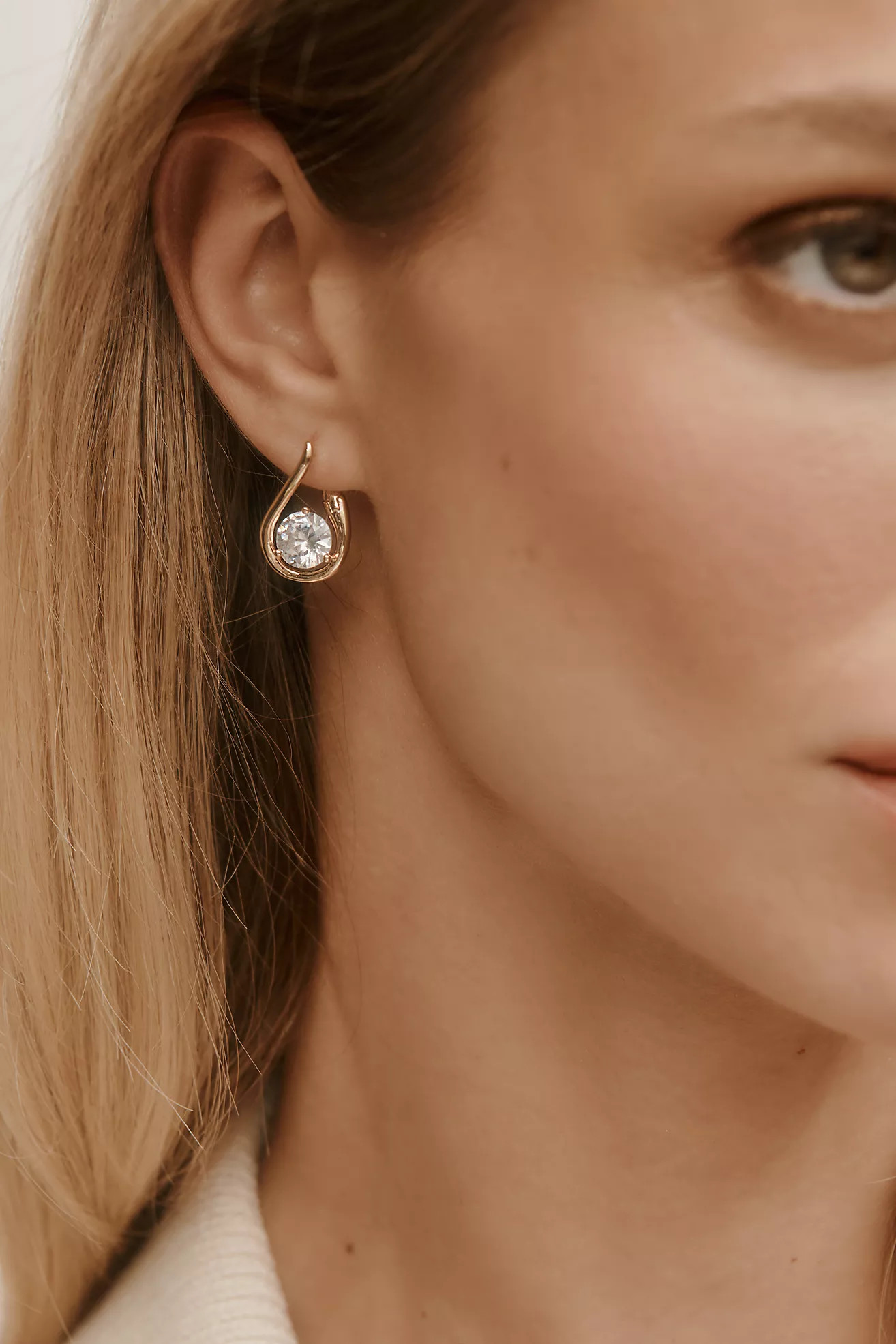 Looped Stone Huggie Hoop Earrings | Anthropologie (US)