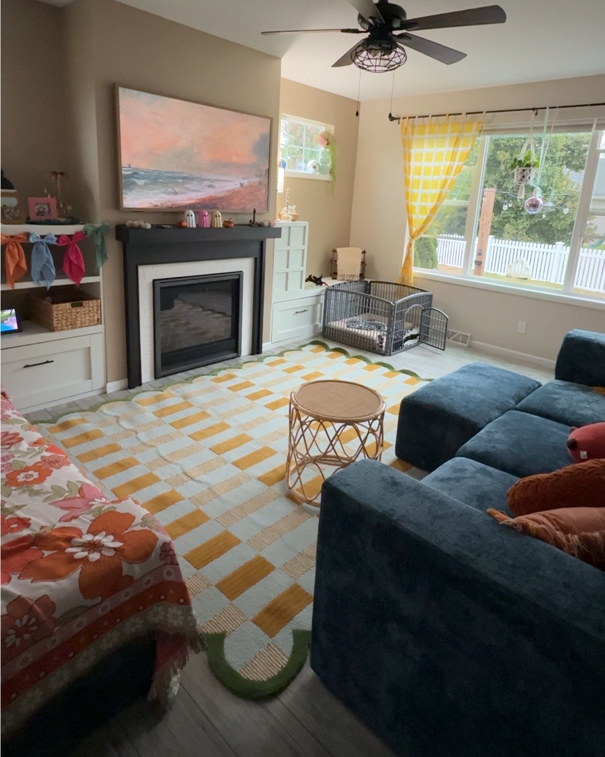 OBSESSED !!! my couch is from cozey- it’s the atmosphere 2 & 3 seater. the bow banner is diy

#LTKHome