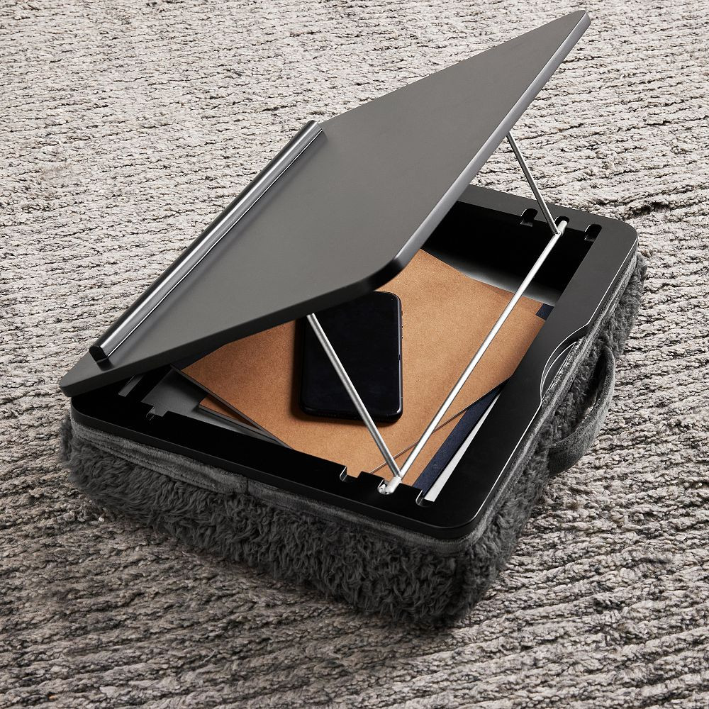 Charcoal Adjustable Sherpa Lapdesk with Storage | Pottery Barn Teen
