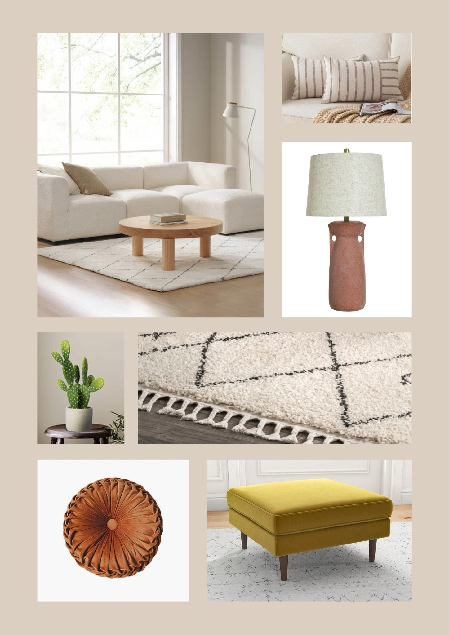 This week's mood board is all about crafting a sophisticated southwest-inspired lounge, but with a modern twist. I've pulled together earthy accents, a boucle sectional with an ultra welcoming low profile, and plenty of plush textiles that are just BEGGING to be snuggled into. Be sure to scroll through the full list of links for all 16 pieces in this collection, some of which didn't make it into the mood board graphic ⭐️

#LTKHome #LTKFindsUnder100 #LTKFindsUnder50