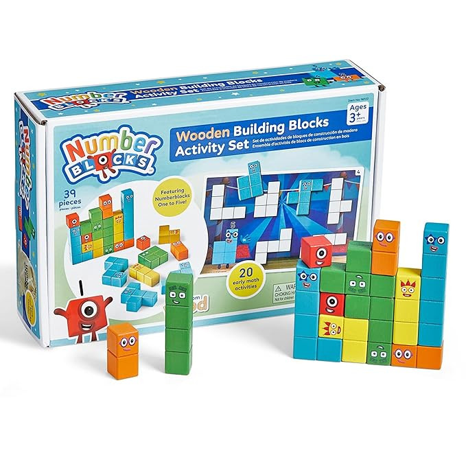 hand2mind Numberblocks Wooden Building Blocks Activity Set, Wood Stacking Toy, Counting Blocks, N... | Amazon (US)