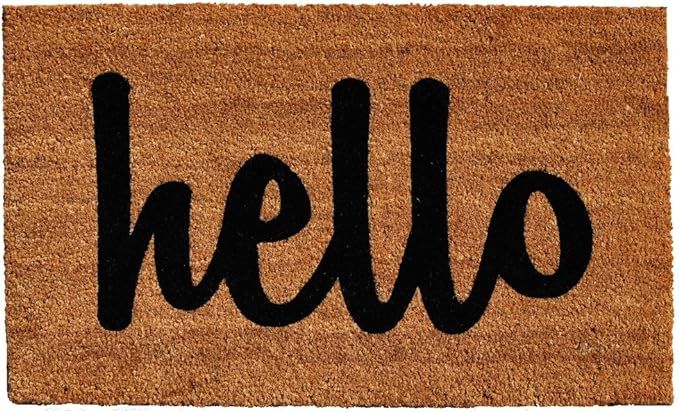 Home & More 100341729NBS Hello Natural/Black Script Doormat 17-Inch X 29-Inch | Amazon (CA)