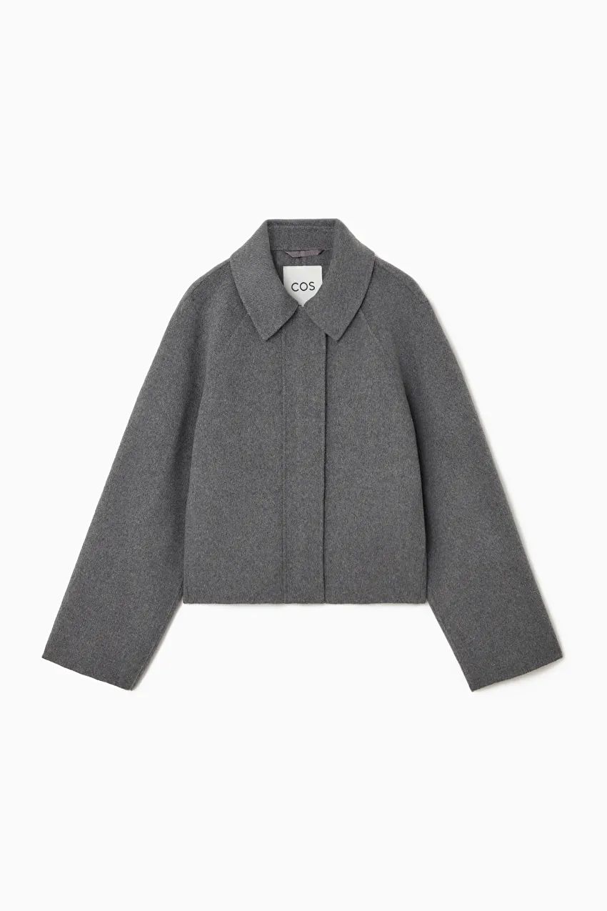 SHORT DOUBLE-FACED WOOL JACKET - GREY - COS | COS UK