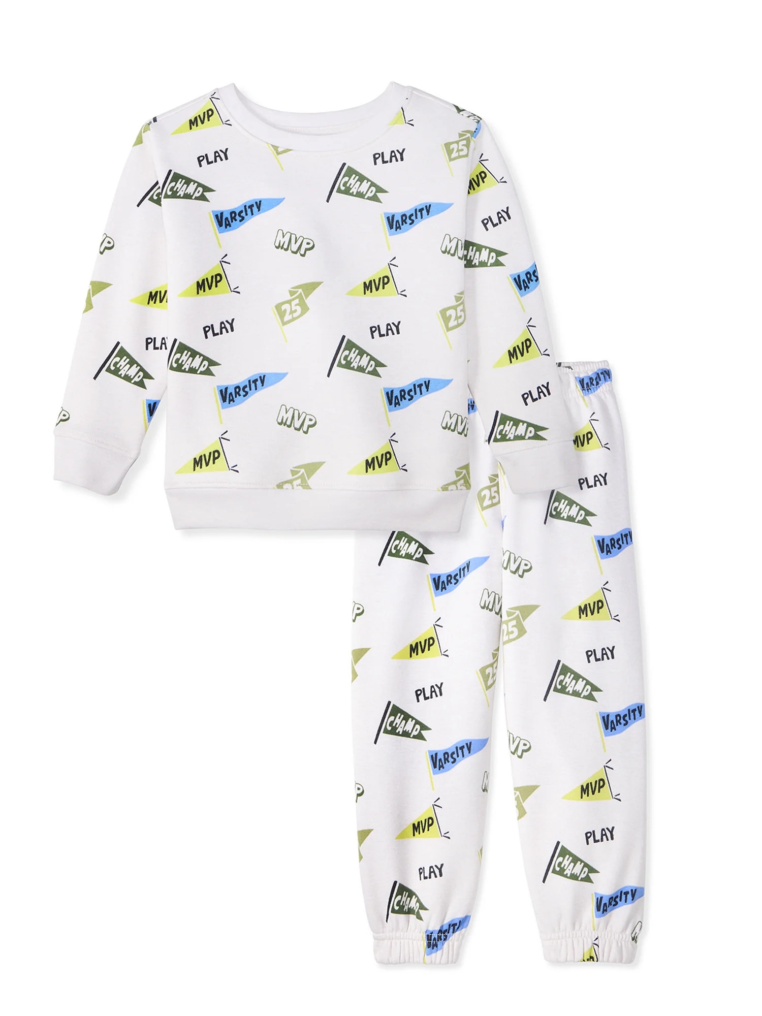 Garanimals Toddler Boy 4-Piece Fleece Sweatshirt & Jogger Outfit Set, Sizes 18M-5T | Walmart (US)