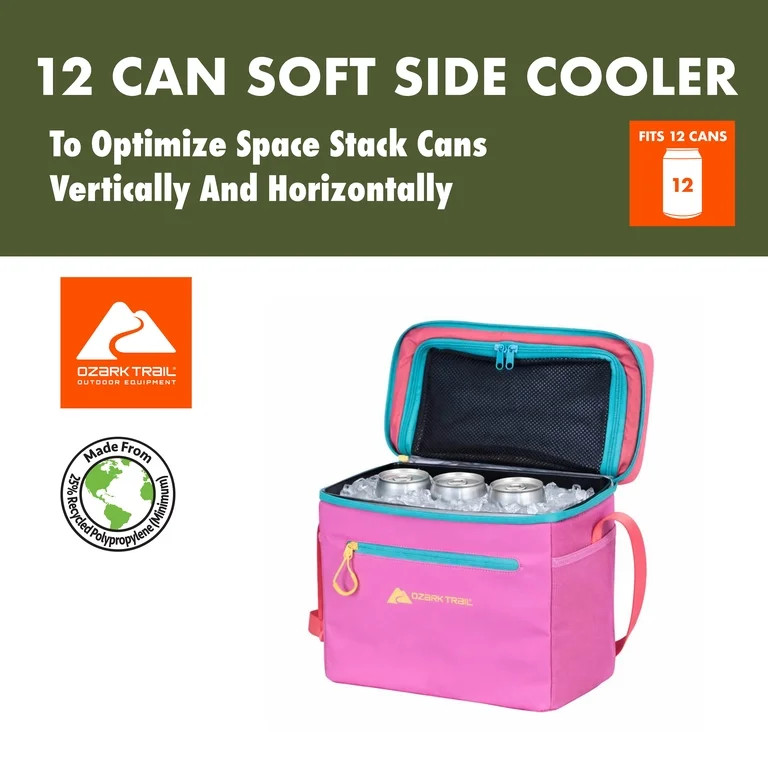 Ozark Trail Small Coated Cooler with Removable Hardliner, 12 Can Capacity, Summer Vibes Collectio... | Walmart (US)
