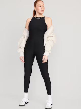 PowerLite Lycra® ADAPTIV Boat-Neck Cropped Bodysuit for Women | Old Navy (US)