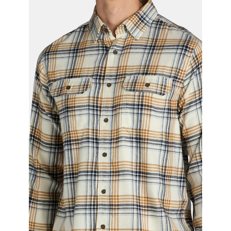 George Men's and Big Men's Flannel Shirt with Long Sleeves, Sizes XS-3XLT | Walmart (US)