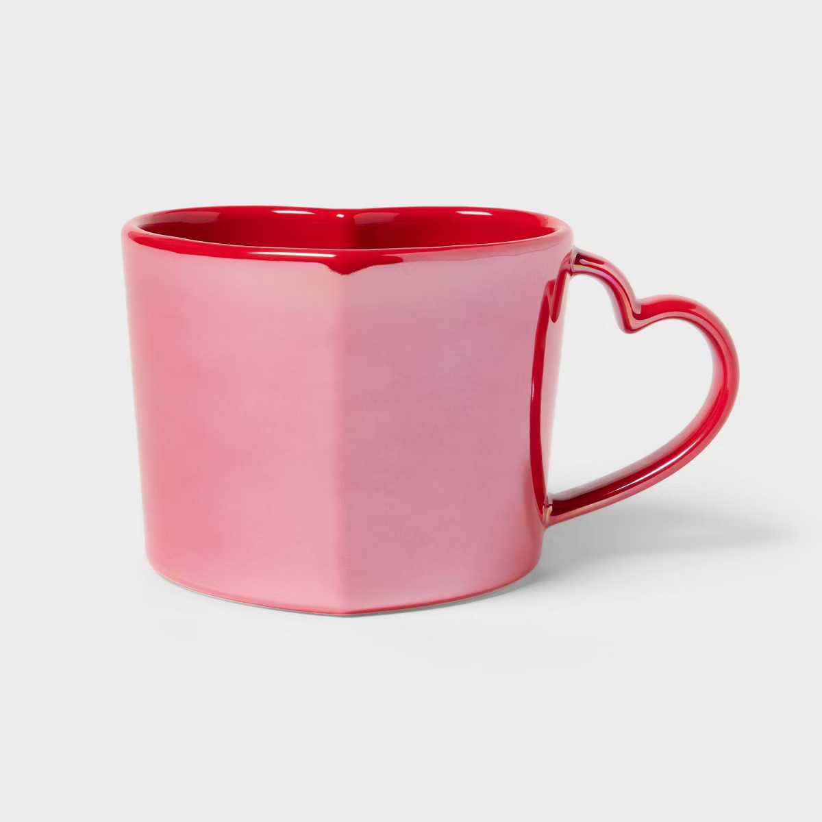 15 oz Stoneware Heart Handle Mug Red - Spritz™ | Target
