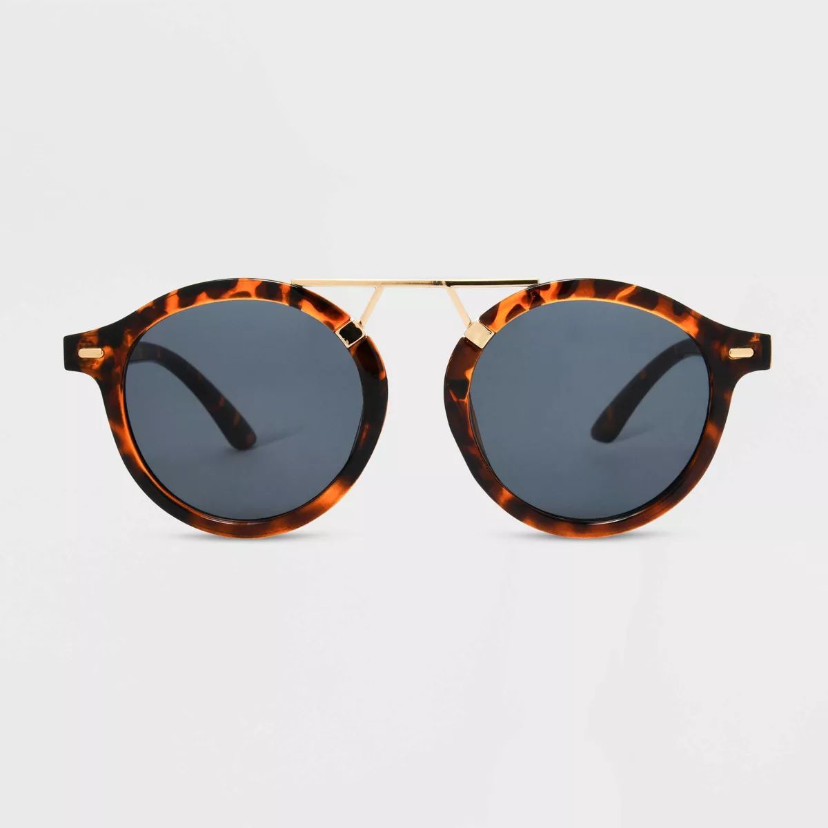 Women's Shiny Plastic/Metal Aviator Sunglasses - Universal Thread™ Brown/Tortoise Print | Target