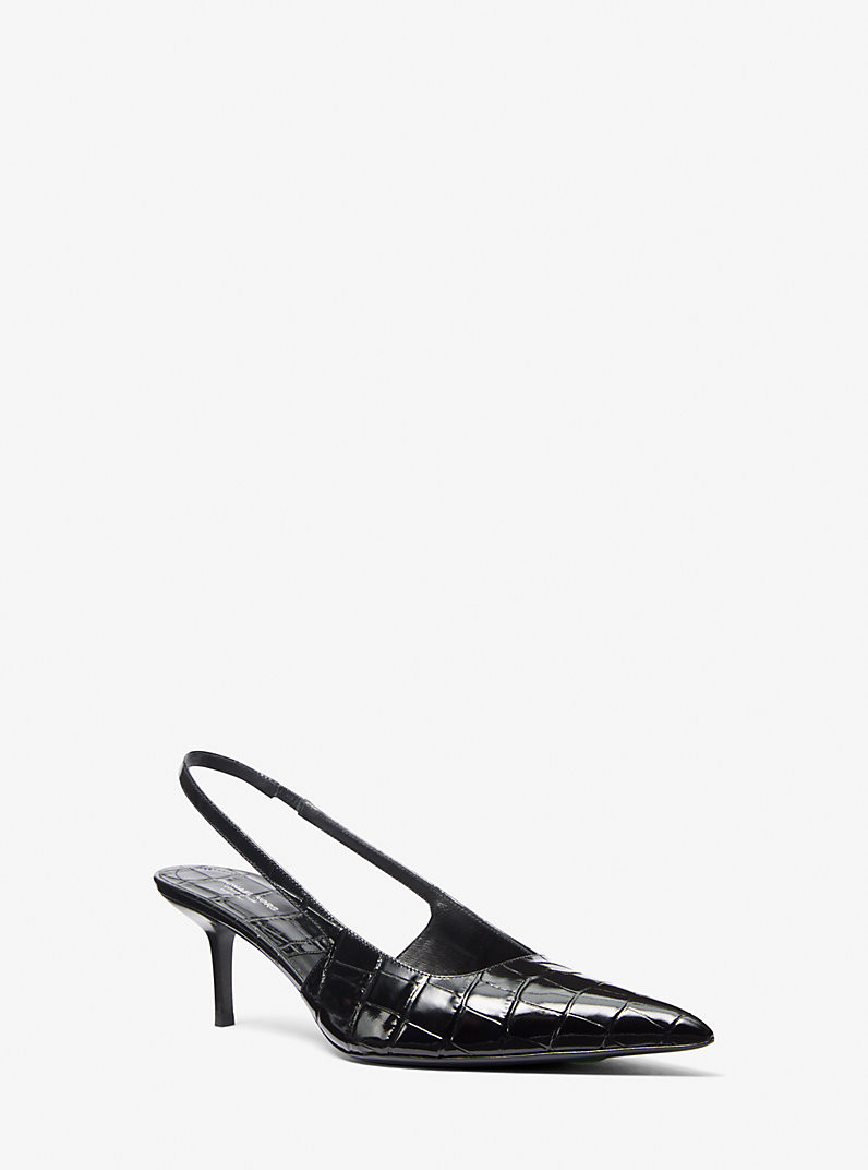 Emma Crocodile Embossed Leather Slingback Pump | Michael Kors US