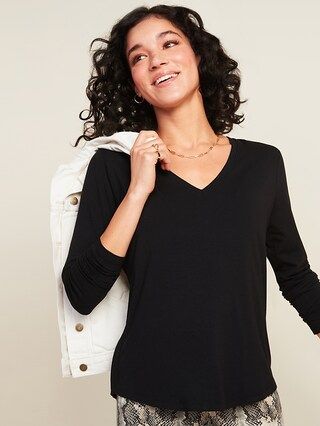 Luxe V-Neck Long-Sleeve Tee for Women | Old Navy (US)