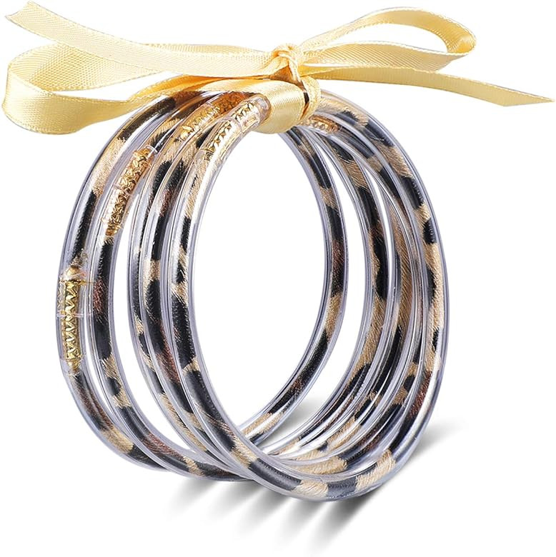 YBMYCM Women's Alloy 11 Bracelet, Glitter Filled Jelly Bangle, Silicone | Amazon (US)