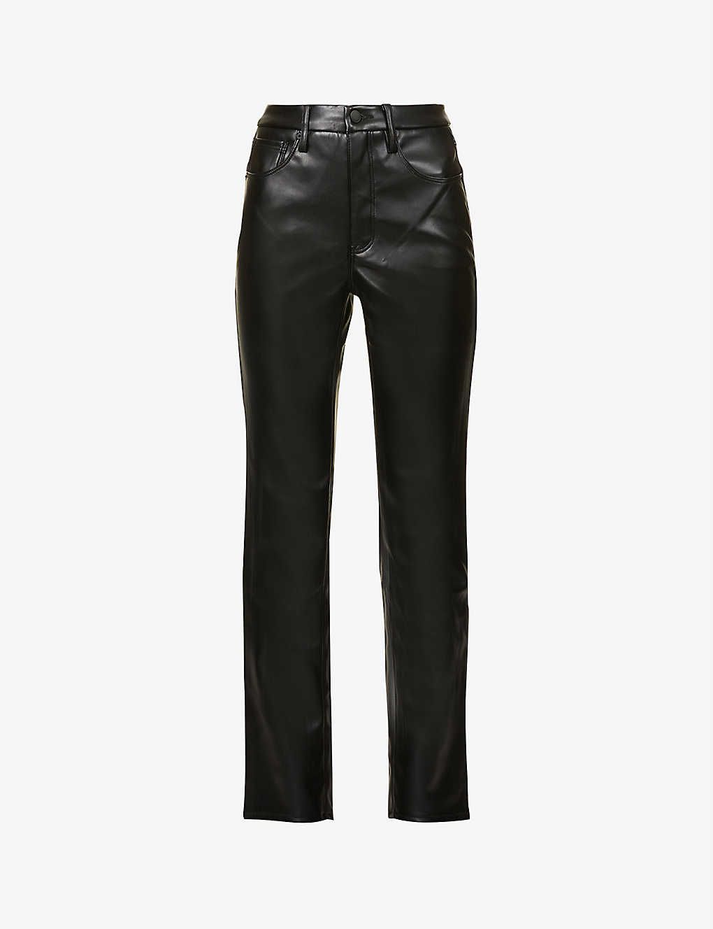 Good 90s Icon straight-leg high-rise faux leather jeans | Selfridges