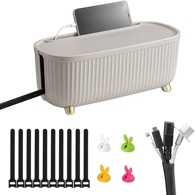 Cable Management Box - Cord Organizer Box 13.7 * 5.9 * 5.3in -Insulated Cable Storage Box for TV,... | Amazon (US)