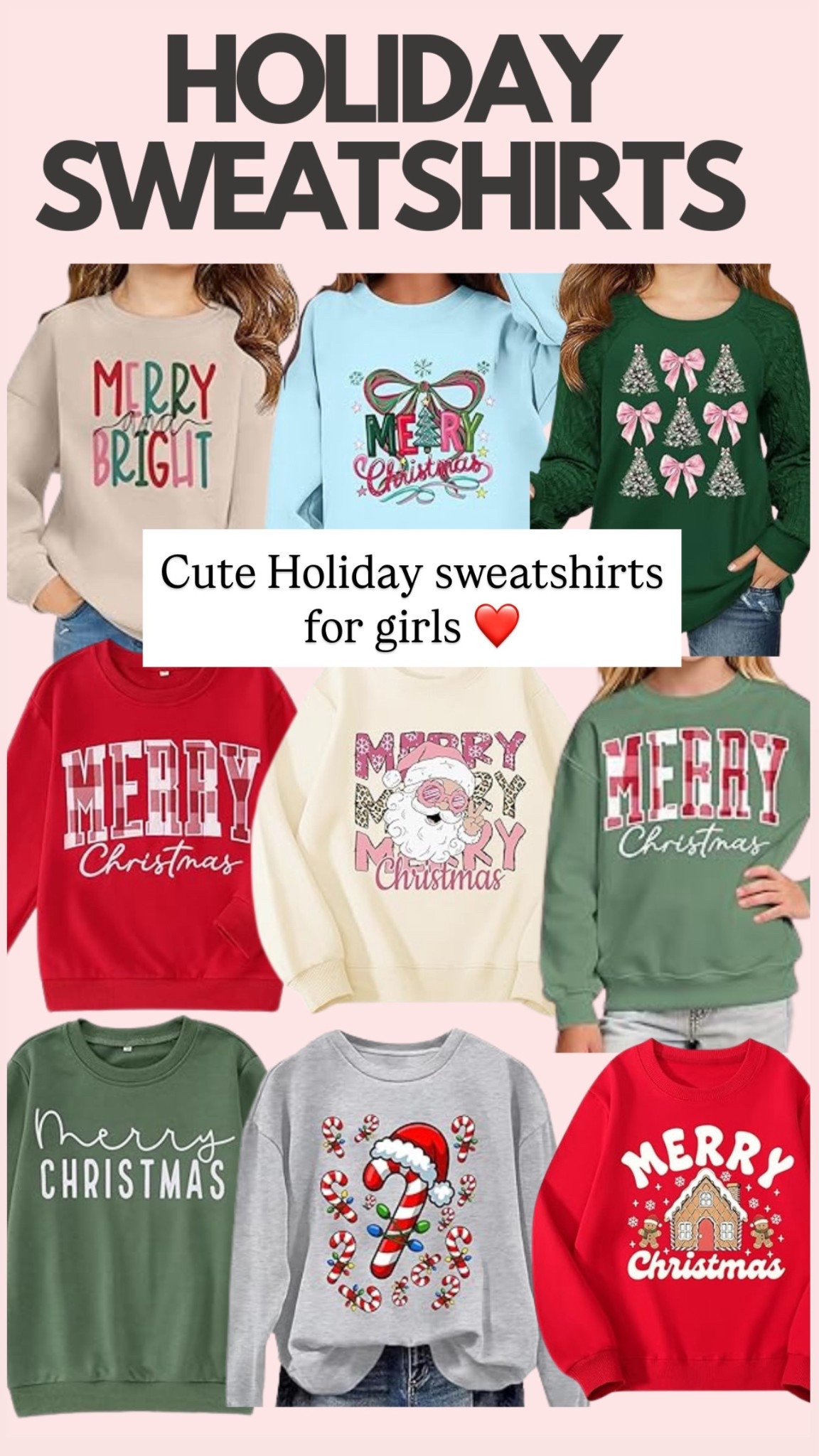 Holiday sweatshirts for girls 

#LTKHoliday