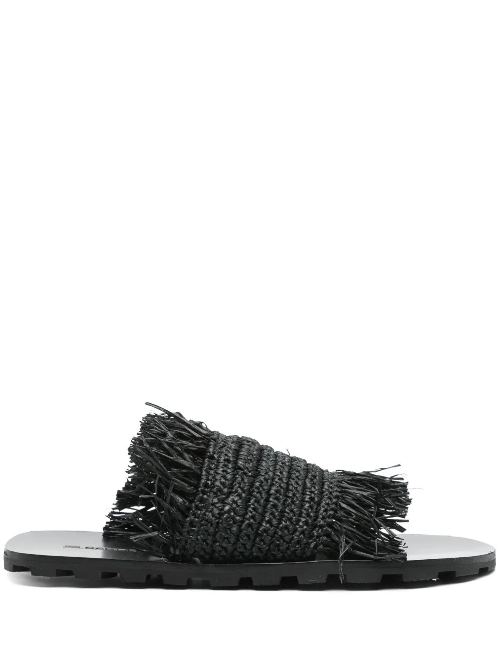 JIL SANDER+ raffia sandals - Black | Farfetch Global