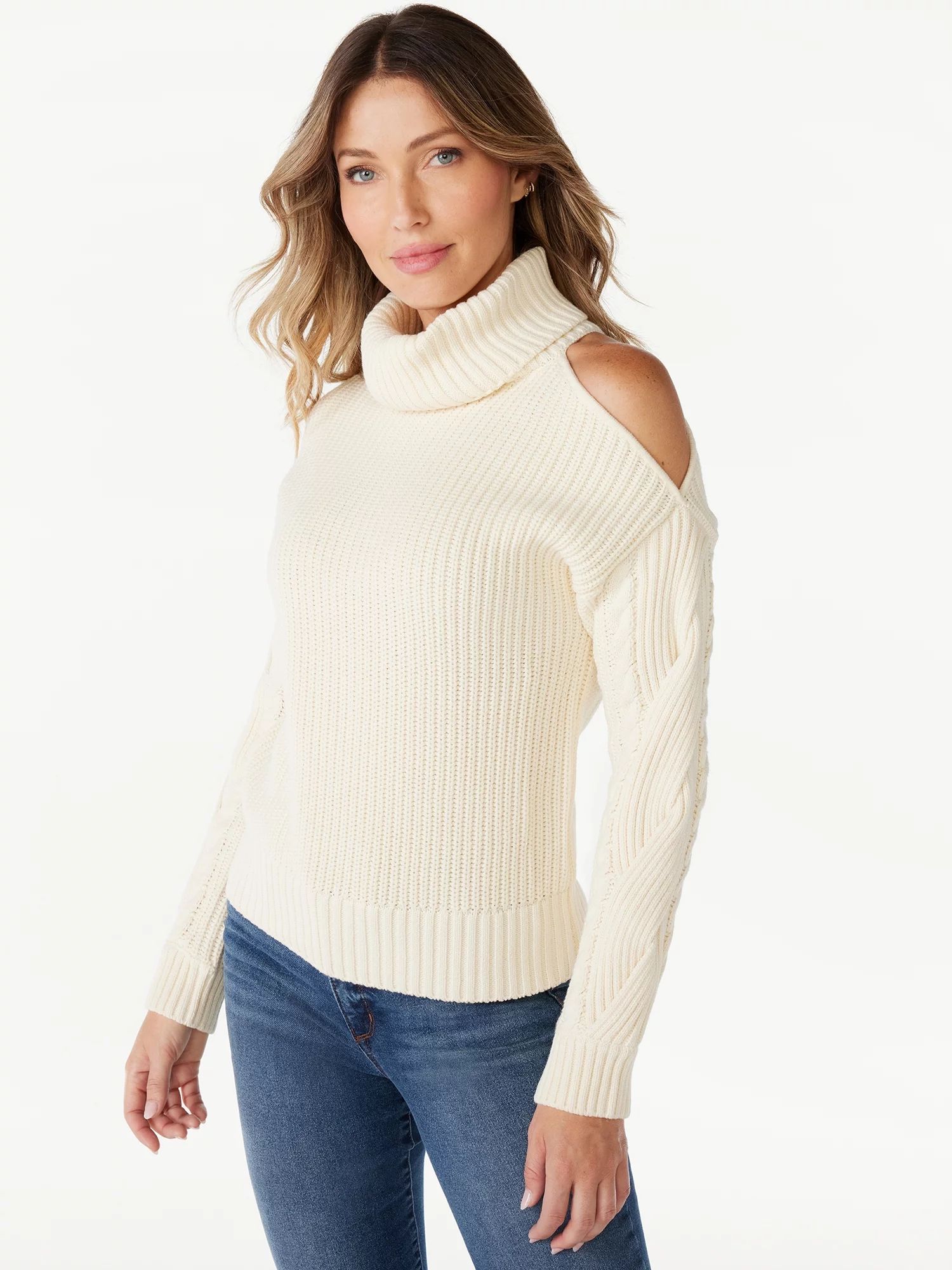 Sofia Jeans Women’s One Cold Shoulder Sweater, Sizes XS-2XL | Walmart (US)