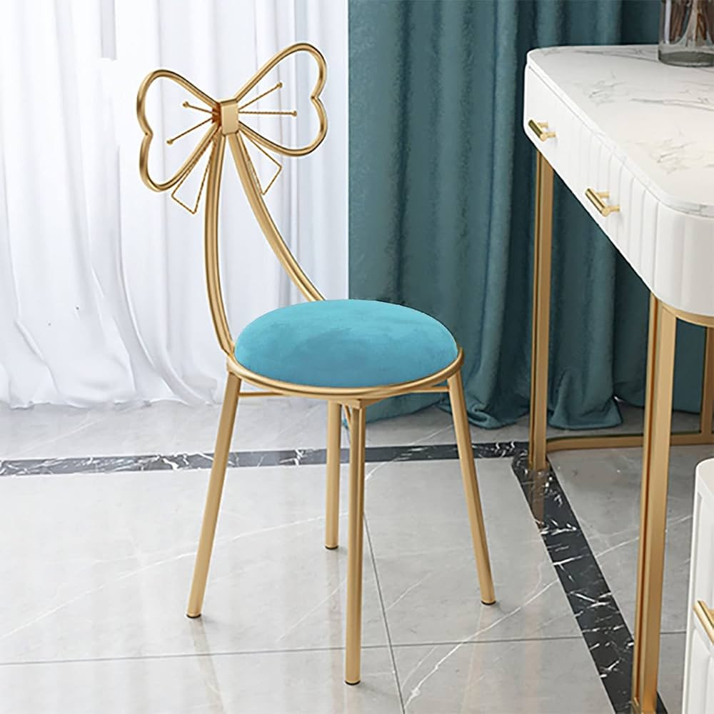 DUANY STORE Makeup Vanity Girl Chairs Stool for Bedroom with Bow Knot Backrest,Side Table Seat Dr... | Amazon (US)