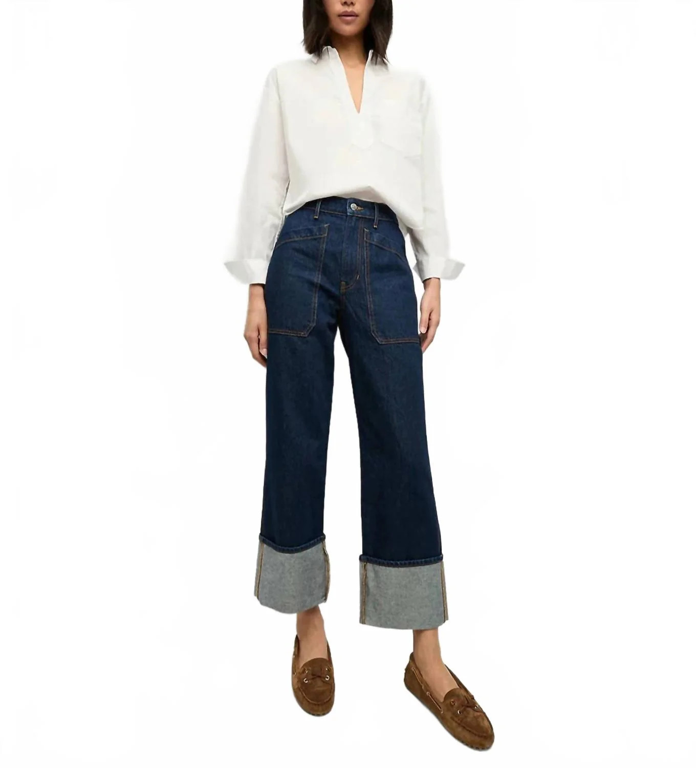 Dylan High Rise Straight Leg Jeans In Blue | Shop Simon