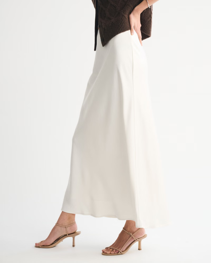Women's High Rise Satin Maxi Skirt | Women's Bottoms | Abercrombie.com | Abercrombie & Fitch (US)