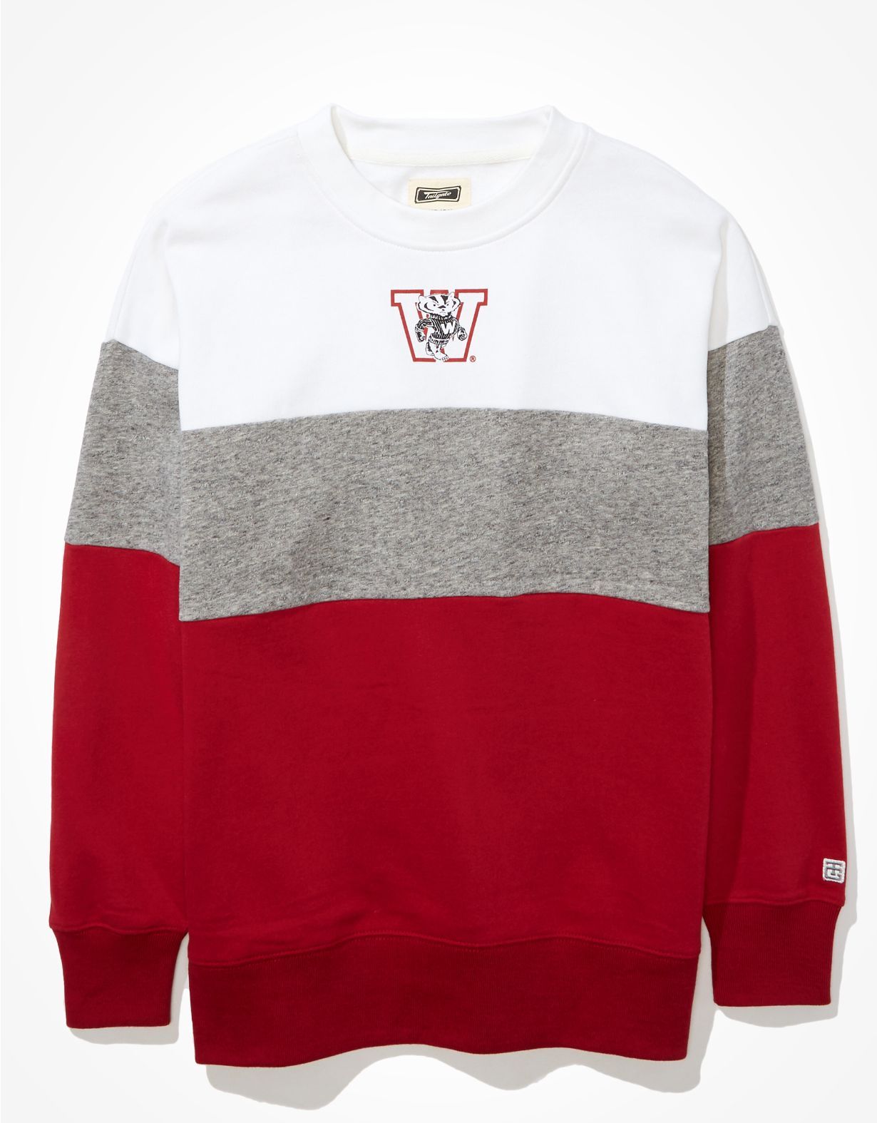 Tailgate Women's Wisconsin Badgers Colorblock Sweatshirt | American Eagle Outfitters (US & CA)