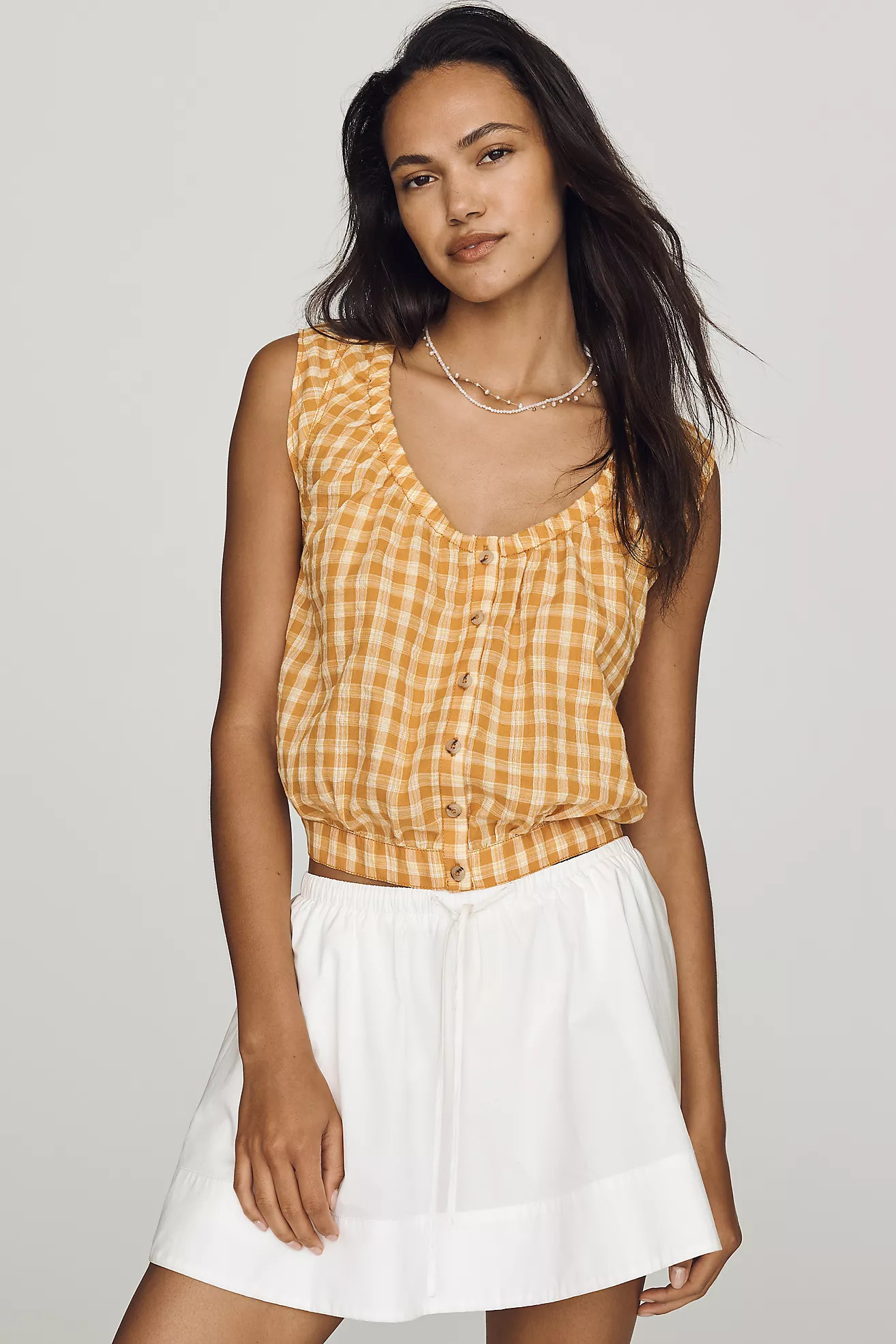Pilcro Sleeveless Bubble Top | Anthropologie (US)
