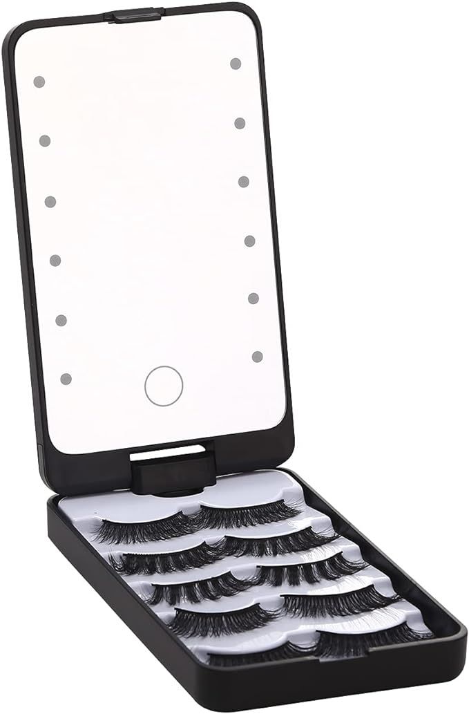 Eyelash Holder Case Contain 5 Eyelashes and 1 Tweezers False Lashes Storage Box Makeup Organizer ... | Amazon (US)