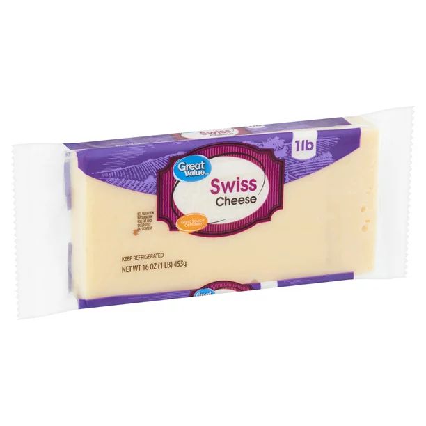 Great Value Gluten Free Whole Swiss Cheese, 16 Oz | Walmart (US)