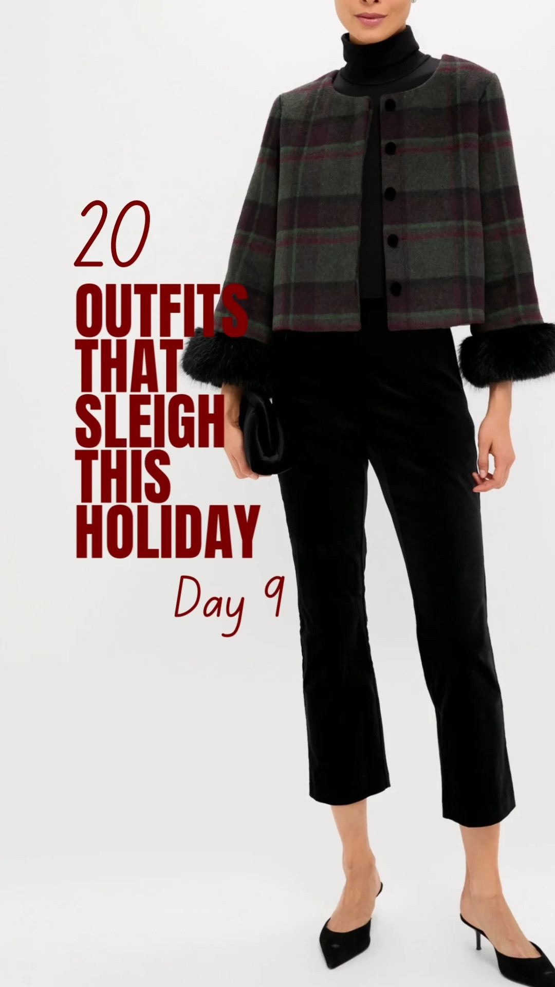 Plaid, Fur & a Dash of Luxe ✨
This look from 20 Outfits That Sleigh This Holiday is all about polished holiday charm with a modern twist. A tailored plaid jacket trimmed in faux fur pairs perfectly with sleek black trousers for a timeless, sophisticated look.
Rich burgundy accents — from the bow heels to the croc-embossed clutch — tie the outfit together for that effortlessly elegant, city-ready feel.

#LTKHoliday #HolidayStyle #PlaidPerfection #CozyLuxury #WinterStyleInspo #HolidayOutfitIdeas #LTKFinds #ClassicStyle #LTKFashion #LTKover30 

 #LTKHoliday #LTKOver40 #LTKStyleTip