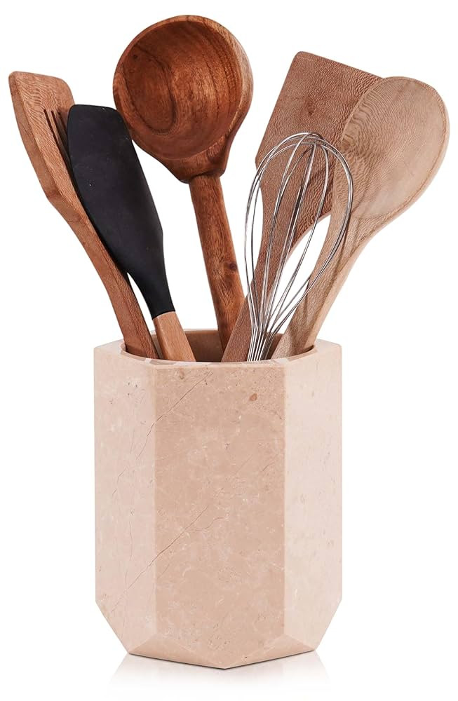 Radicaln Marble Utensil Holder 6.5" Inches Verona Handmade Spoon Holder for Kitchen Counter, Idea... | Amazon (US)
