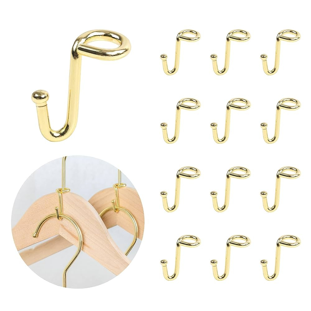 Metal Clothes Hanger, 36 Pack Connector Hooks Stable Gold Metal Outfit Hangers Extender Clips Org... | Amazon (US)
