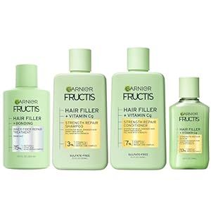 Garnier Fructis Hair Filler Bonding Pre-Shampoo + Strength Repair Shampoo, Conditioner and Serum ... | Amazon (US)