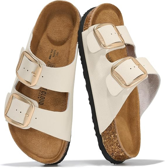 Project Cloud 100% Genuine Leather Flat Sandals for Women 2026 Comfortable Beach Essentials Women... | Amazon (US)