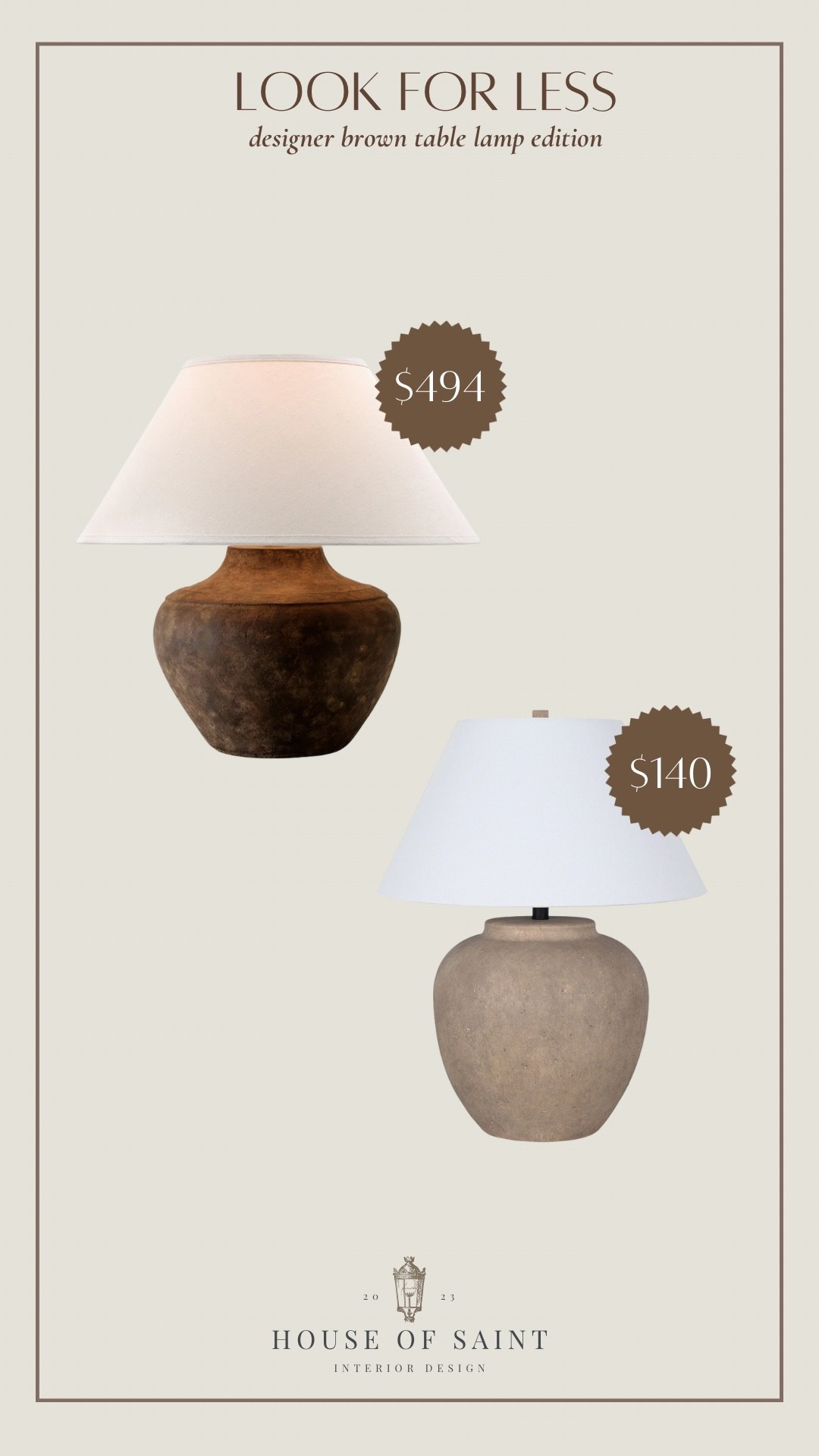 ✨Look for Less: Designer Table Lamp Edition✨

Love the designer look but not the price tag? 🪔 I found the perfect dupe for this $494 lamp — and it’s only $140! Same chic brown base, same timeless style, at a fraction of the cost. 🤎

📲 Tap to shop this budget-friendly find & bring designer vibes into your home without overspending.

#LookForLess #HomeDecorFinds #LTKhome #DupeAlert #AffordableHomeDecor #NeutralDecor

troy calabria lamp looks for less mcgee dupe lamp amazon find wayfair find empire shade a amber interiors
 

 #LTKHome