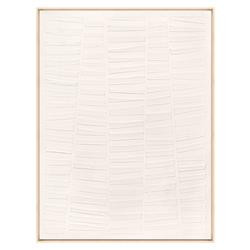 Marsha Modern Classic White Abstract Natural Frame Painting II - 40x30 | Kathy Kuo Home