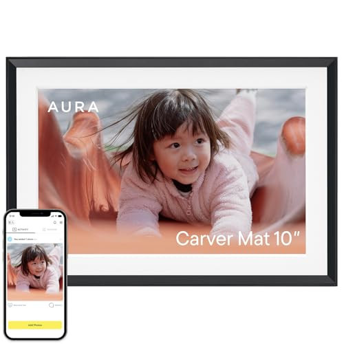 Aura Digital Picture Frame - 10.1" HD Mat Display | Wirecutter's Best Digital Frame for Gifting | Text Photos Directly to Your Frame from Anywhere | Quick & Easy Setup Over WiFi - Free App | No Fees | Amazon (US)