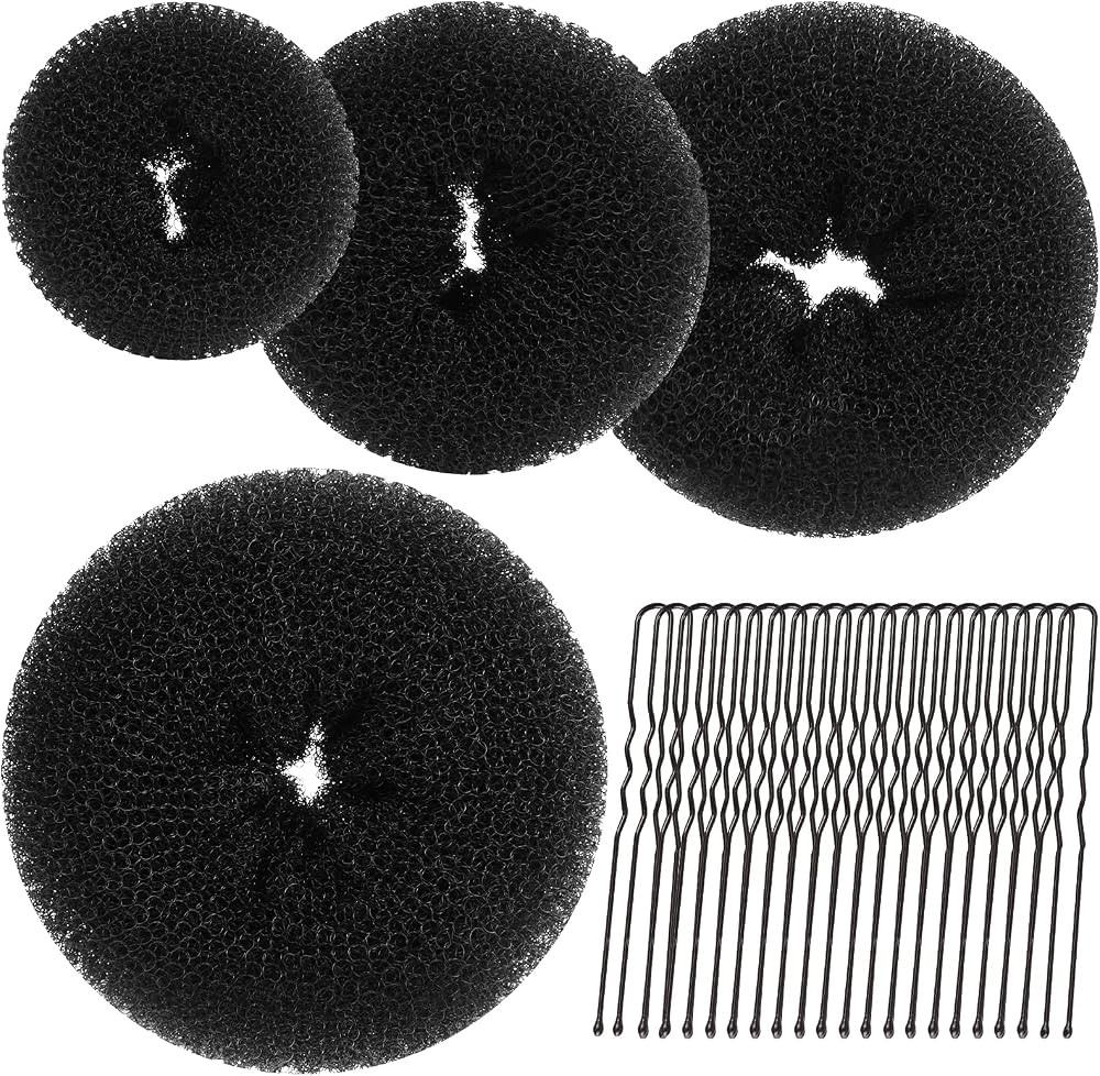 Teenitor Hair Donut, Hair Bun Maker, Black（Extra-large, Large, Medium and Small） | Amazon (US)