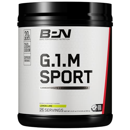 BARE PERFORMANCE NUTRITION, BPN G.1.M Go One More Sport, Endurance Training Fuel, Lemon Lime, Superior Carbohydrate Source & Electrolyte Formula, Reduce Fatigue, 25 Servings | Amazon (US)