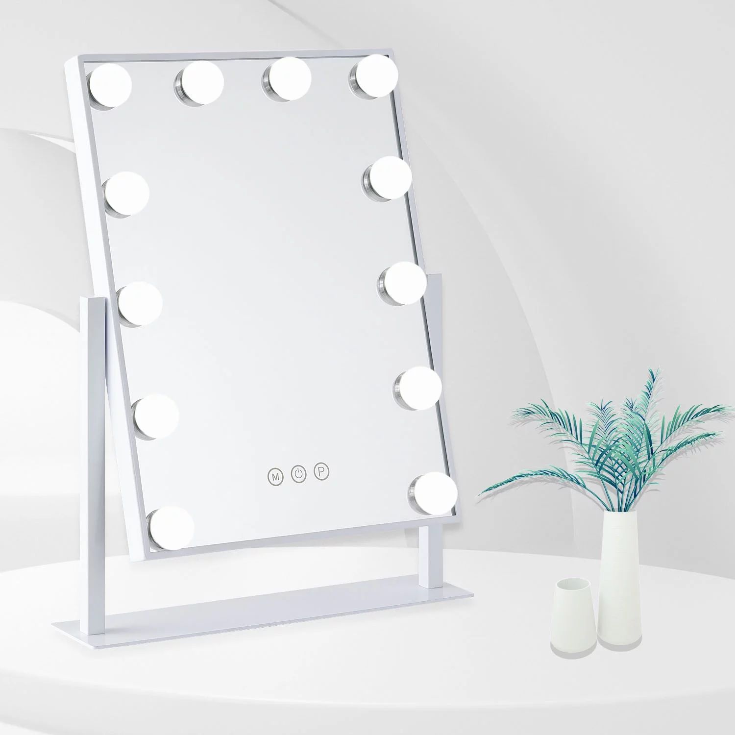 Holloywood Makeup Mirror with 12pc Dimmable LED Bulbs for 3 Colors Lighting, Lighted Makeup Vanit... | Walmart (US)