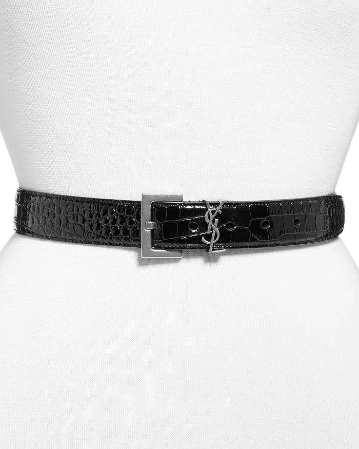 Women's Logo Croc Embossed Leather Belt | Bloomingdale's (US)
