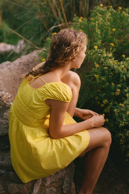 By Anthropologie Cotton Smocked Mini Dress | Anthropologie (US)