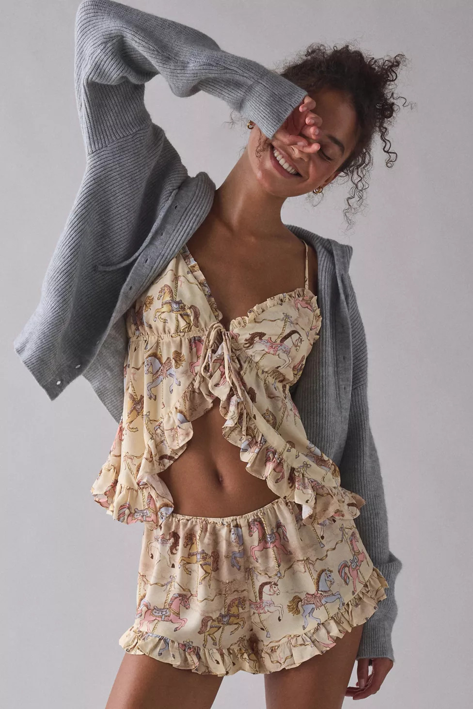 Out From Under Daydream Satin Flyaway Cami + Micro Short PJ Set | Urban Outfitters (US and RoW)