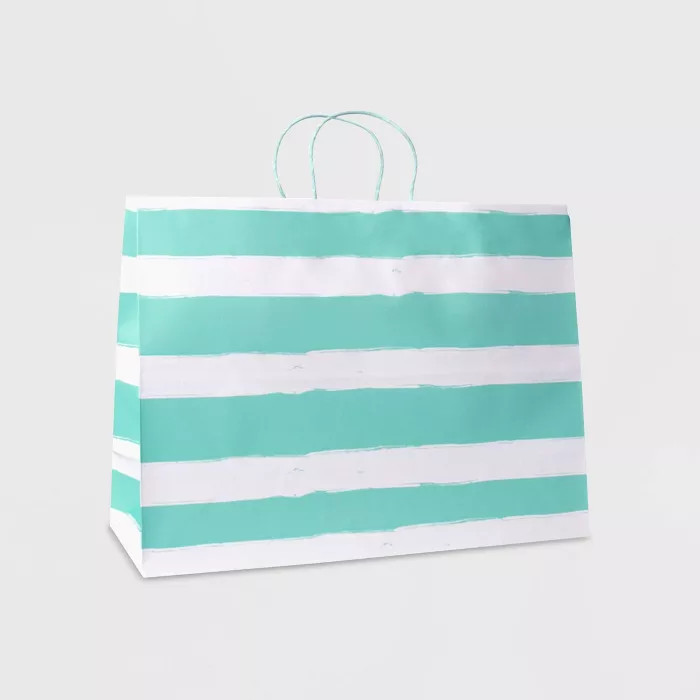 Large Striped Vogue Bag Mint - Spritz™ | Target