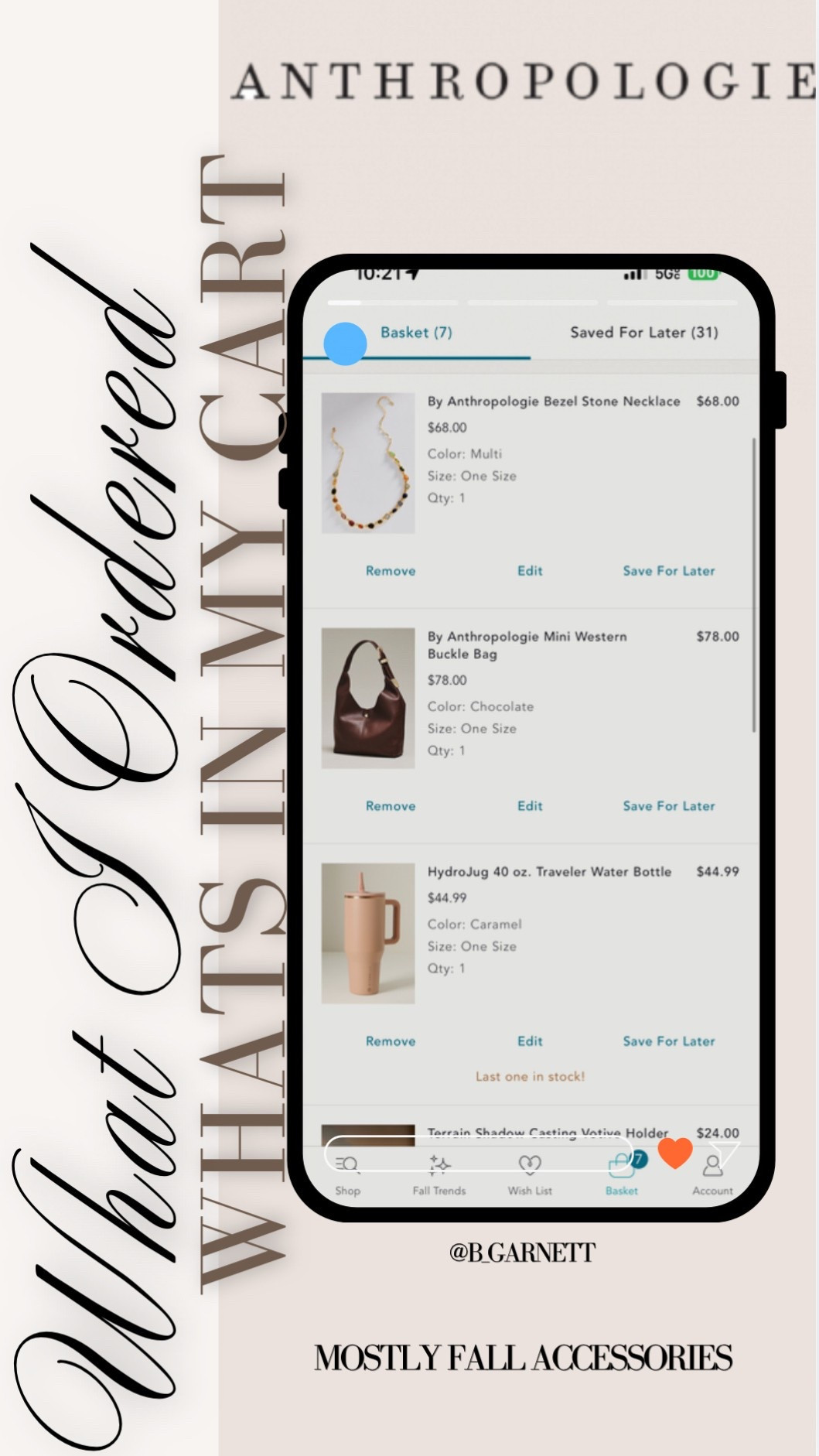 What’s in my Anthro cart 

Anthropologie | hydro jug | water bottle | fall accessories | fall shopping

#LTKHome #LTKSeasonal #LTKgrwm