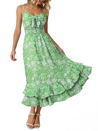 GRACE KARIN Womens Maxi Floral Sundress Summer Beach Boho Spaghetti Strap Dress with Pockets | Amazon (US)